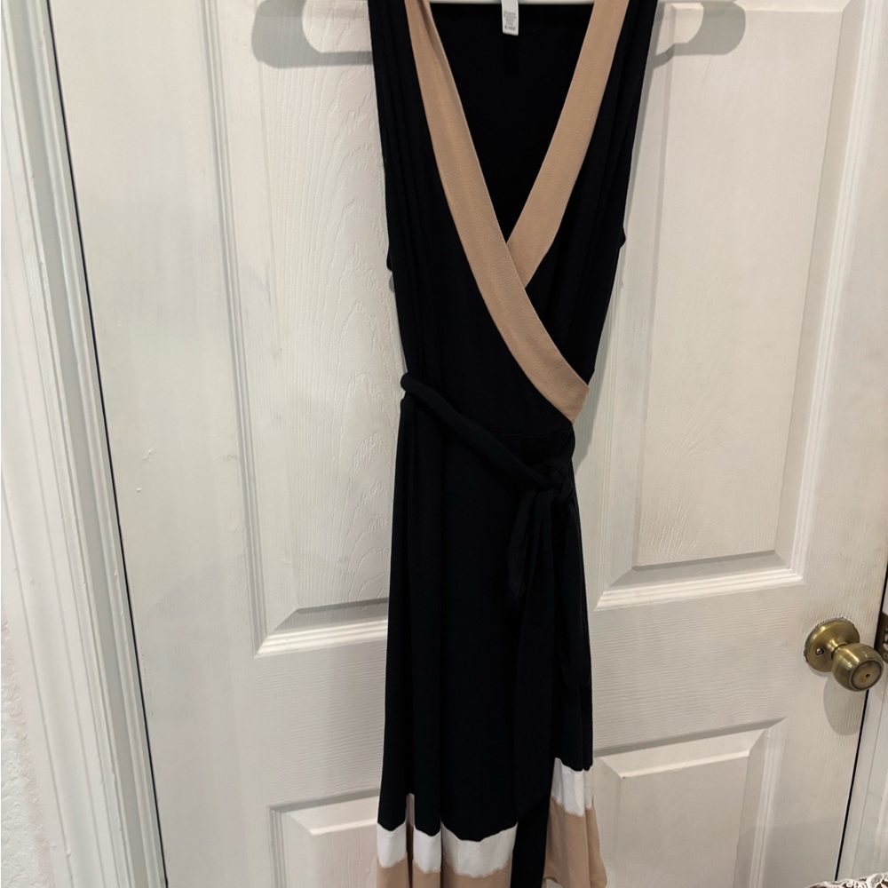 Soma Black and Tan wrap around dress